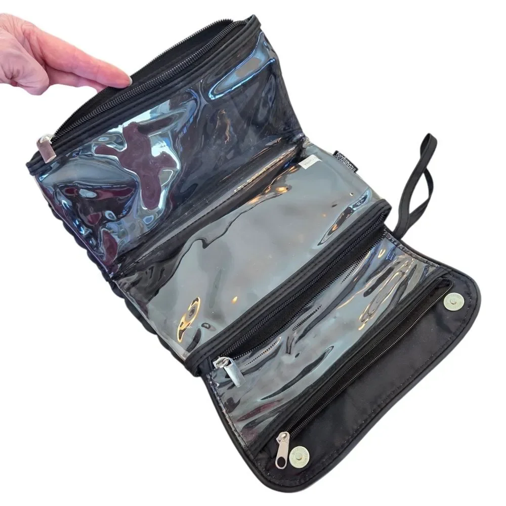 The Bump Bag Cosmetics Organizer Tri-fold Travel Clutch Black